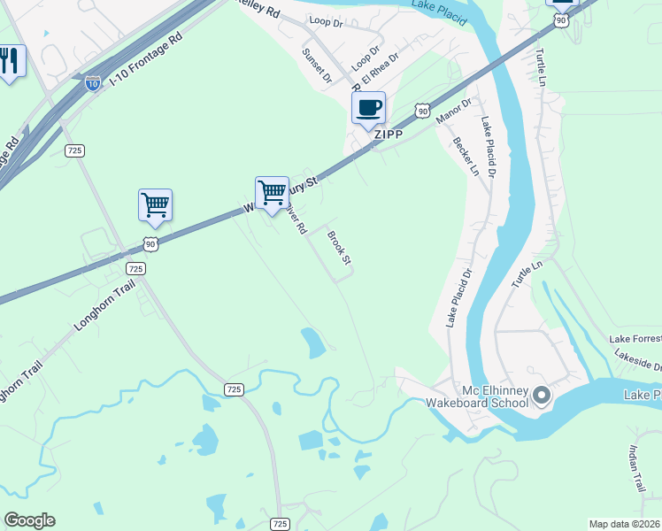 map of restaurants, bars, coffee shops, grocery stores, and more near 225 River Road in Seguin