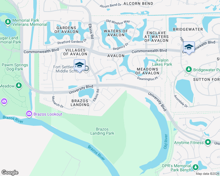 map of restaurants, bars, coffee shops, grocery stores, and more near 5711 Silver Bay Court in Sugar Land