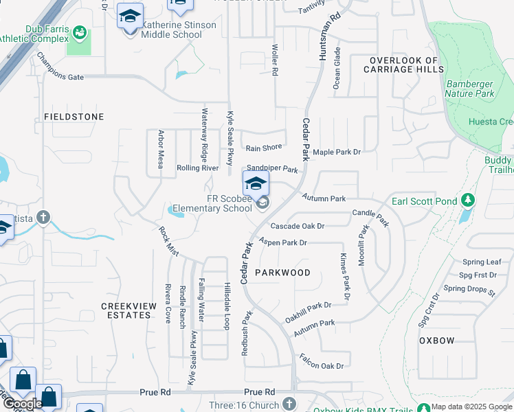 map of restaurants, bars, coffee shops, grocery stores, and more near 11223 Cedar Park in San Antonio