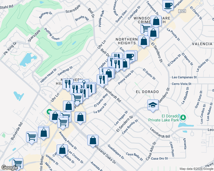 map of restaurants, bars, coffee shops, grocery stores, and more near 12606 Farm to Market Road 2252 in San Antonio