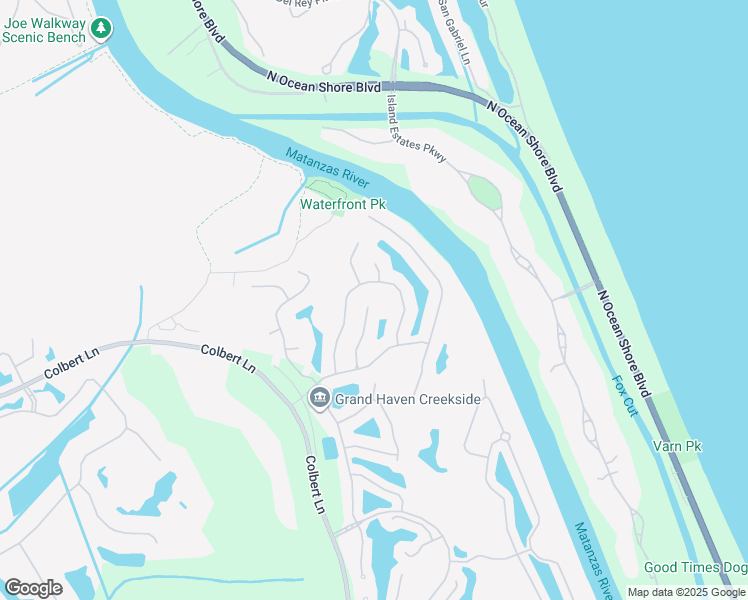 map of restaurants, bars, coffee shops, grocery stores, and more near 26 North Village Drive in Palm Coast