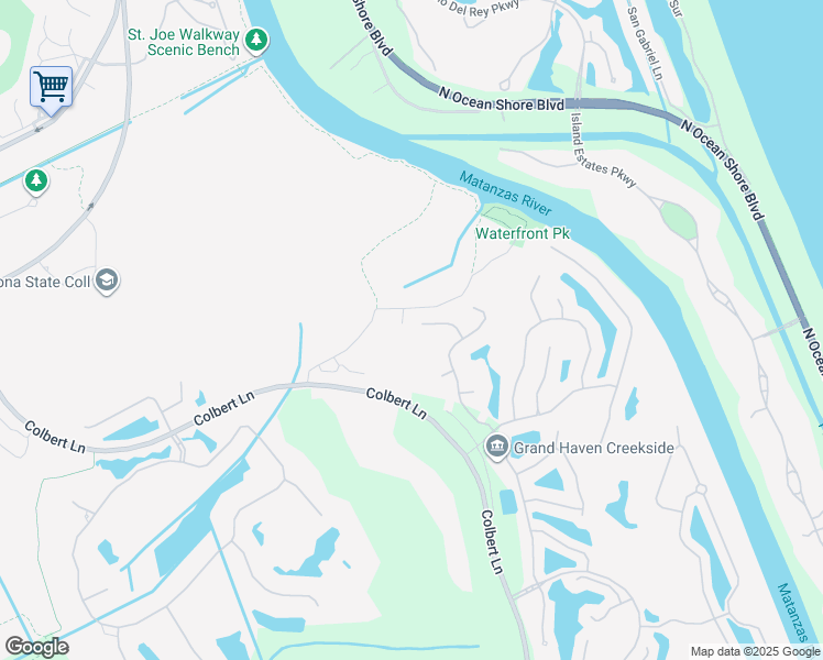 map of restaurants, bars, coffee shops, grocery stores, and more near 17 Sweetwater Court in Palm Coast