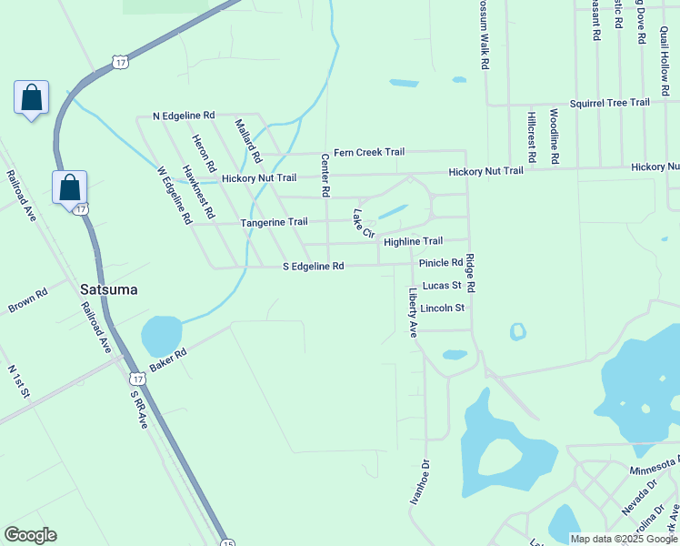 map of restaurants, bars, coffee shops, grocery stores, and more near 125 South Edgeline Road in Satsuma