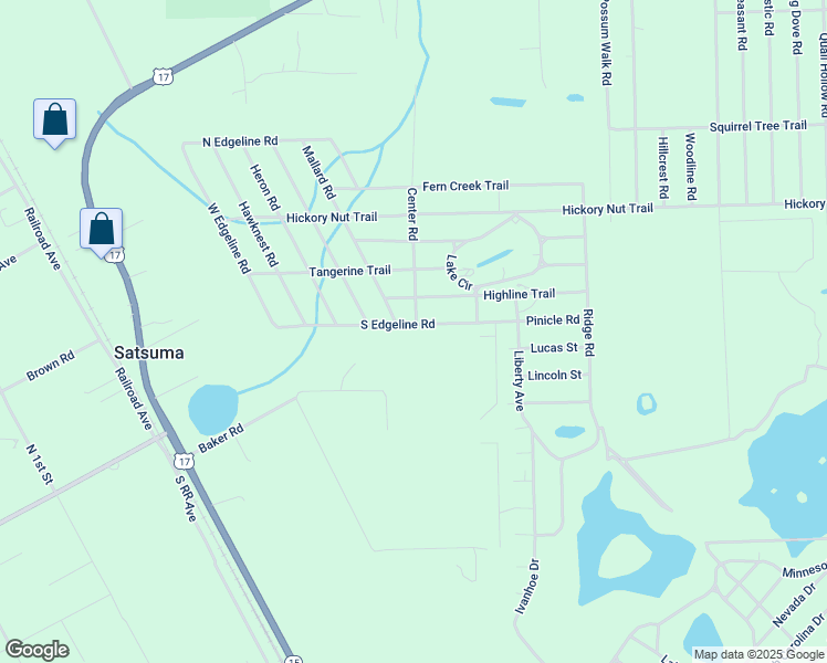 map of restaurants, bars, coffee shops, grocery stores, and more near 125 South Edgeline Road in Satsuma
