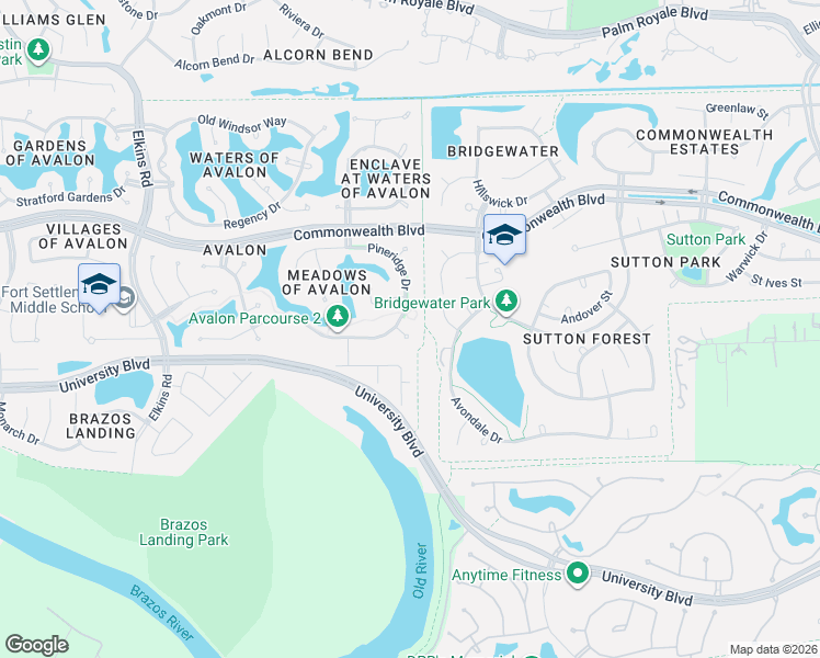 map of restaurants, bars, coffee shops, grocery stores, and more near 5410 Oakville Court in Sugar Land