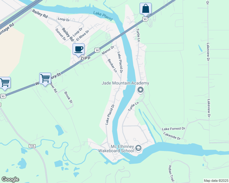 map of restaurants, bars, coffee shops, grocery stores, and more near 234 Lake Placid Drive in Seguin