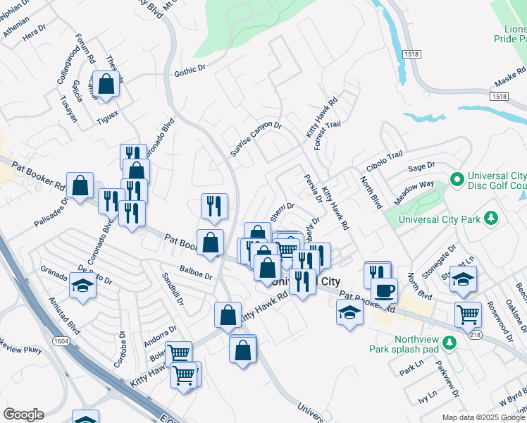 map of restaurants, bars, coffee shops, grocery stores, and more near 12814 El Dorado in Universal City