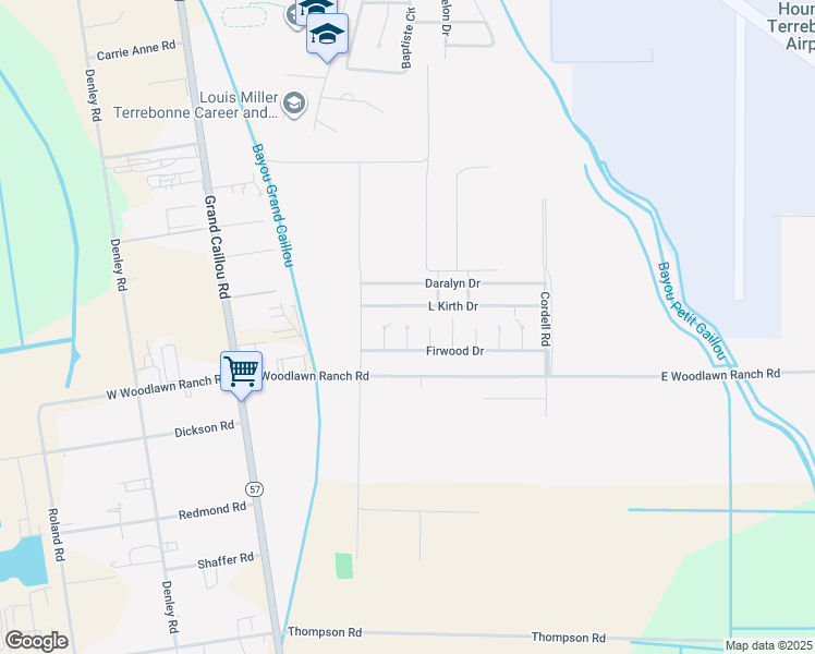 map of restaurants, bars, coffee shops, grocery stores, and more near 3099 Elmwood Cir in Houma