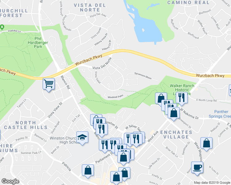 map of restaurants, bars, coffee shops, grocery stores, and more near 12607 Mountain Alder in San Antonio