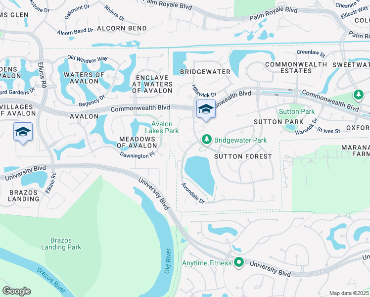 map of restaurants, bars, coffee shops, grocery stores, and more near 4523 Devonshire Street in Sugar Land