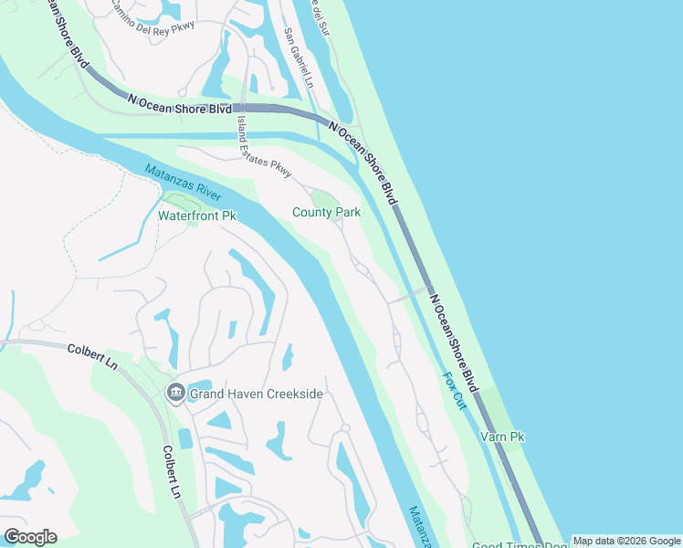 map of restaurants, bars, coffee shops, grocery stores, and more near 46 Island Estates Parkway in Palm Coast