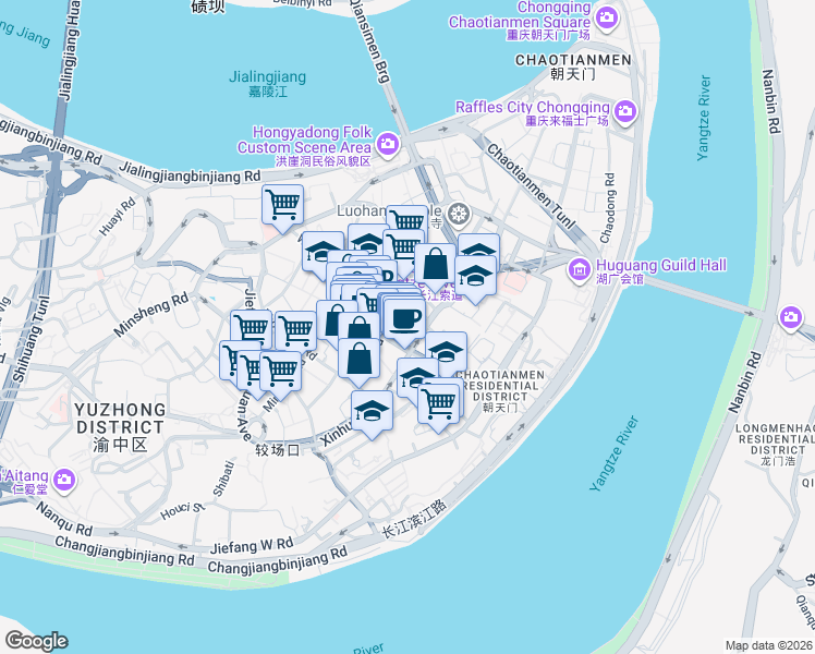 map of restaurants, bars, coffee shops, grocery stores, and more near in 