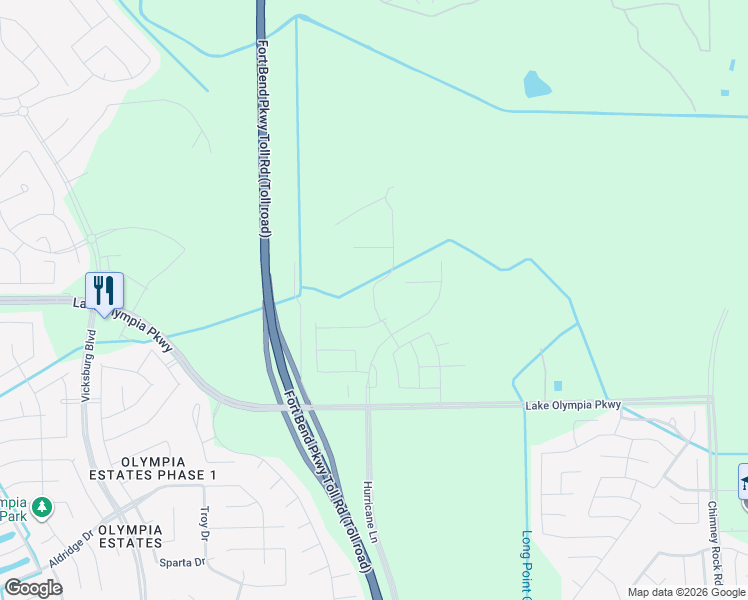 map of restaurants, bars, coffee shops, grocery stores, and more near 2945 Senior Road in Missouri City