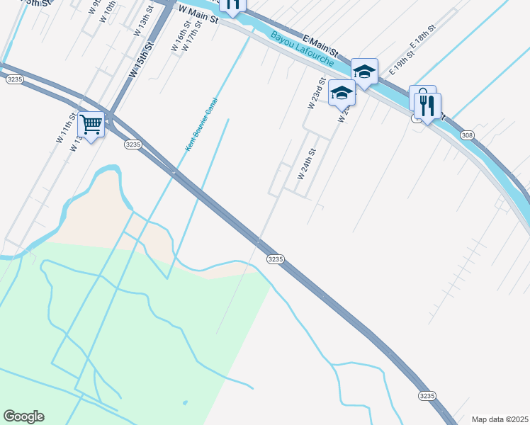 map of restaurants, bars, coffee shops, grocery stores, and more near 336 West 23th Street in Larose