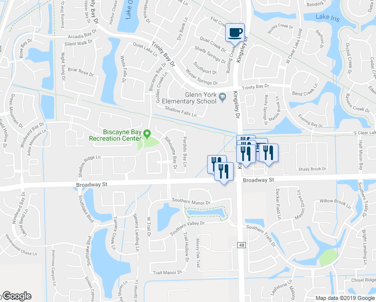 map of restaurants, bars, coffee shops, grocery stores, and more near 2911 Perdido Bay Lane in Pearland
