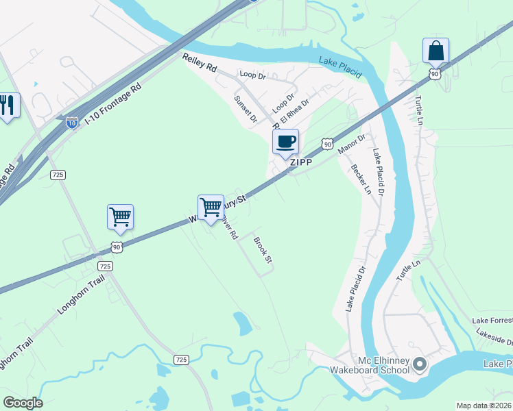 map of restaurants, bars, coffee shops, grocery stores, and more near 2707 West Kingsbury Street in Seguin