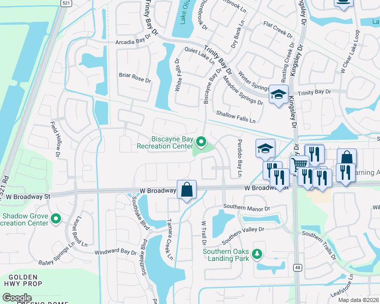 map of restaurants, bars, coffee shops, grocery stores, and more near 13308 Hickory Springs Lane in Pearland
