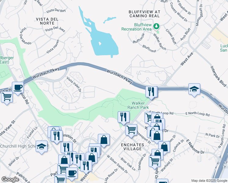 map of restaurants, bars, coffee shops, grocery stores, and more near 703 Sycamore Moon in San Antonio