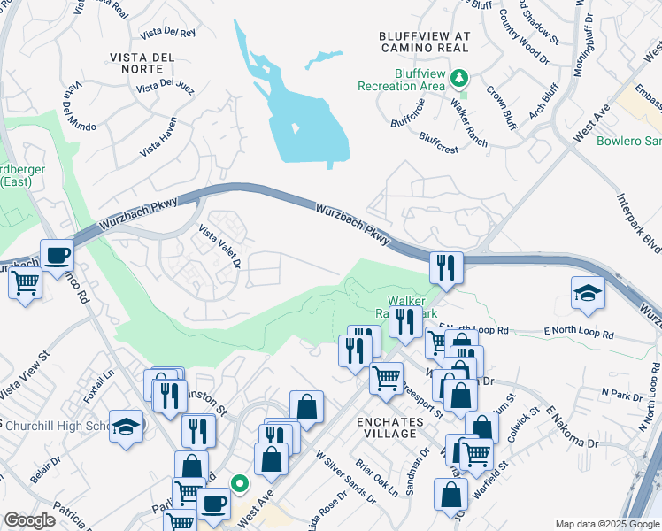 map of restaurants, bars, coffee shops, grocery stores, and more near 703 Sycamore Moon in San Antonio