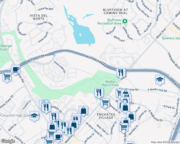 map of restaurants, bars, coffee shops, grocery stores, and more near 703 Sycamore Moon in San Antonio