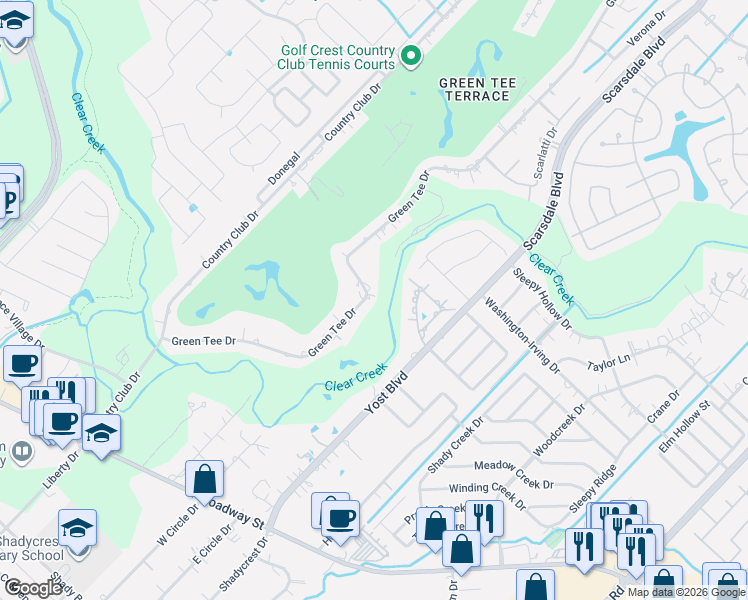 map of restaurants, bars, coffee shops, grocery stores, and more near 2903 Green Tee Drive in Pearland
