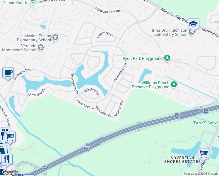 map of restaurants, bars, coffee shops, grocery stores, and more near 3210 Cocoplum Way in Richmond