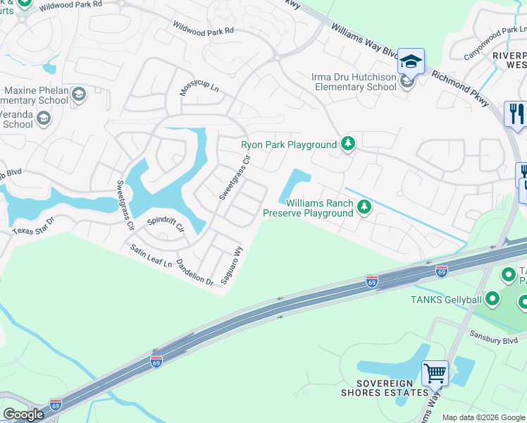 map of restaurants, bars, coffee shops, grocery stores, and more near 3006 Dotted Skipper Drive in Richmond