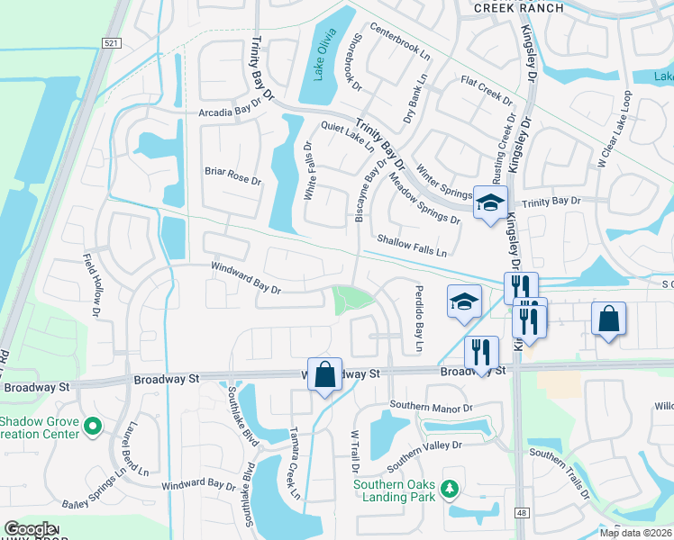 map of restaurants, bars, coffee shops, grocery stores, and more near 13207 Moonlit Lake Lane in Pearland