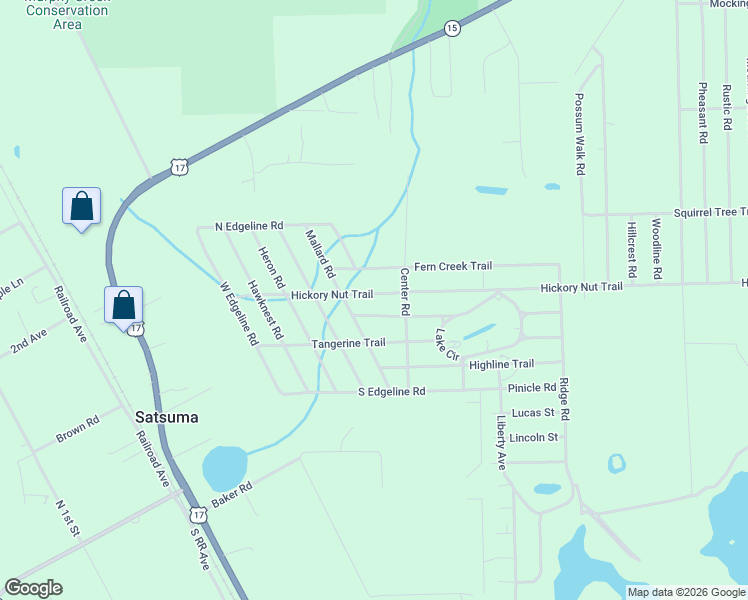 map of restaurants, bars, coffee shops, grocery stores, and more near 306 Tall Pine Trail in Satsuma
