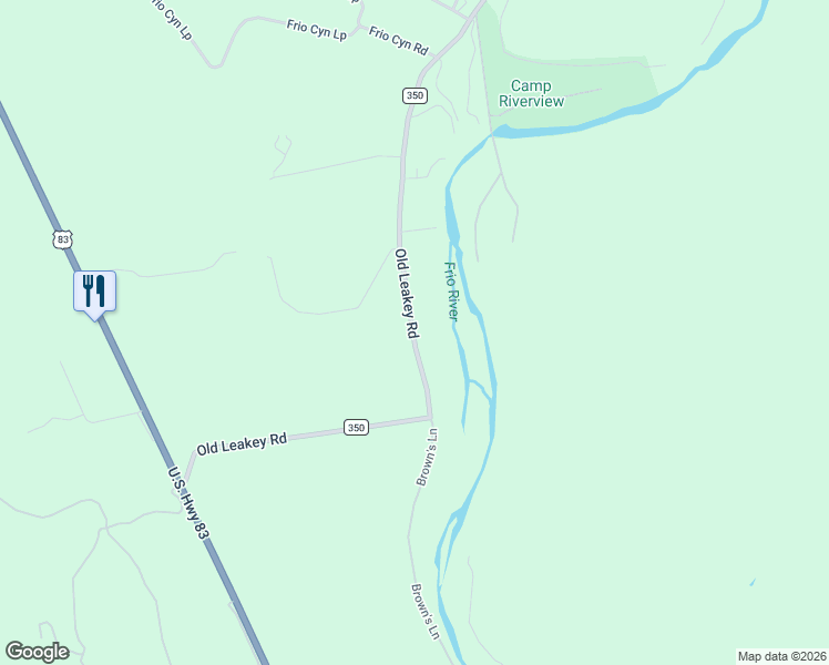 map of restaurants, bars, coffee shops, grocery stores, and more near 902 County Road 350 in Concan