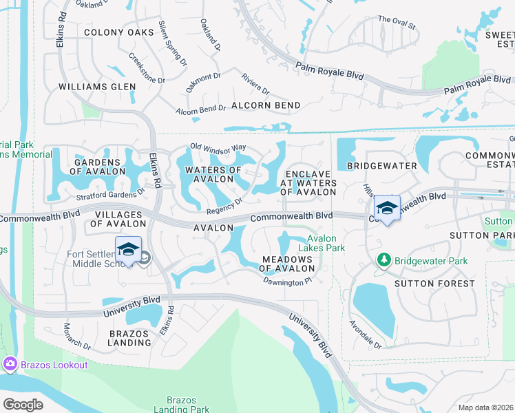map of restaurants, bars, coffee shops, grocery stores, and more near 26 Saint Christopher Court in Sugar Land