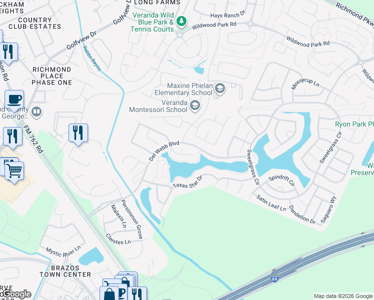 map of restaurants, bars, coffee shops, grocery stores, and more near 23531 Meyers Cove Road in Booth