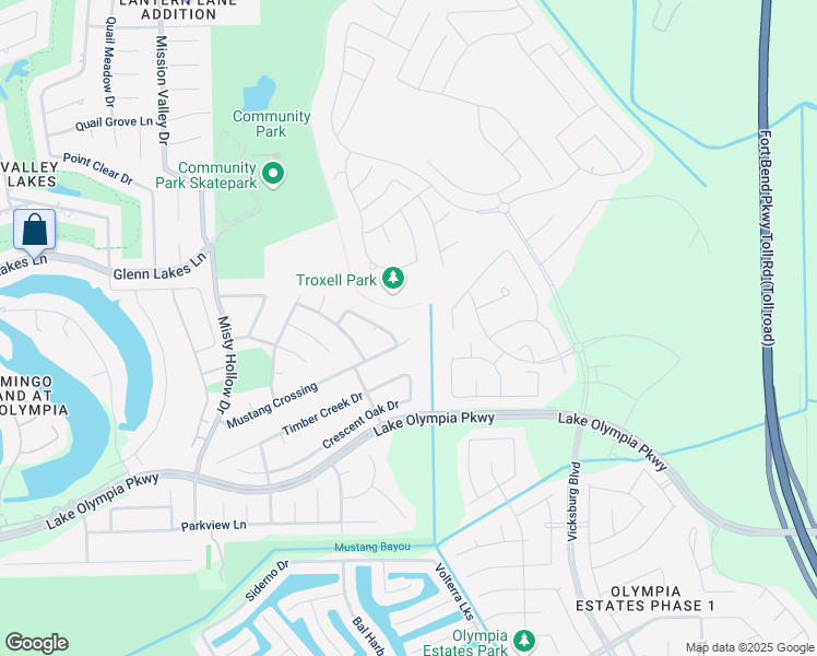 map of restaurants, bars, coffee shops, grocery stores, and more near 1614 Dusty Ridge in Missouri City