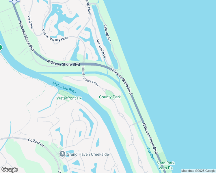 map of restaurants, bars, coffee shops, grocery stores, and more near 21 Island Estates Parkway in Palm Coast