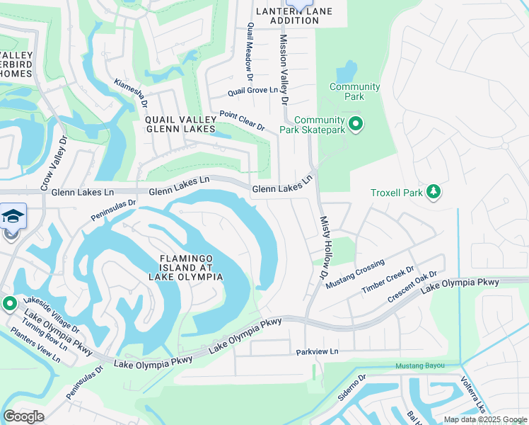 map of restaurants, bars, coffee shops, grocery stores, and more near 4114 Lakeshore Forest Drive in Missouri City