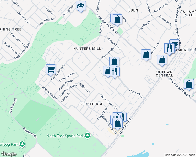 map of restaurants, bars, coffee shops, grocery stores, and more near 4111 Ashington in San Antonio