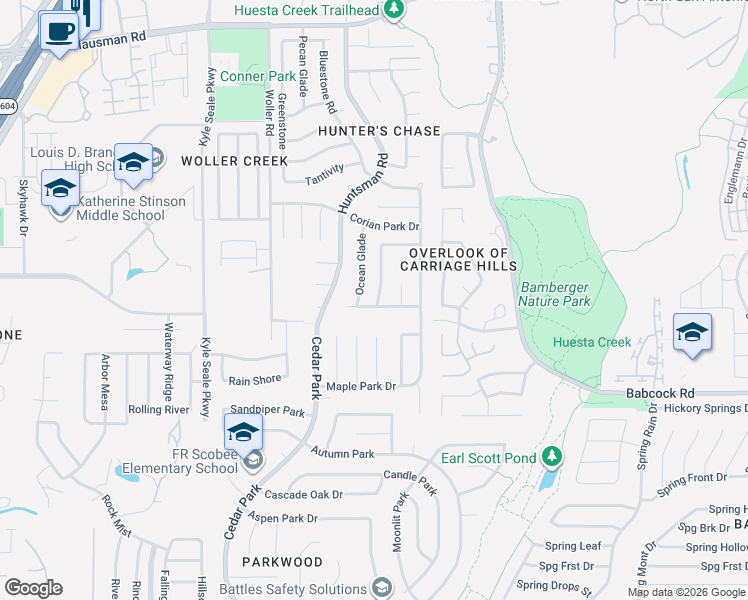 map of restaurants, bars, coffee shops, grocery stores, and more near 12903 Hunters Moon in San Antonio