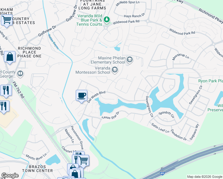 map of restaurants, bars, coffee shops, grocery stores, and more near 23531 Meyers Cove Road in Booth