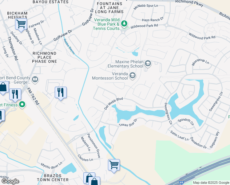 map of restaurants, bars, coffee shops, grocery stores, and more near 2947 Cone Flower Drive in Richmond