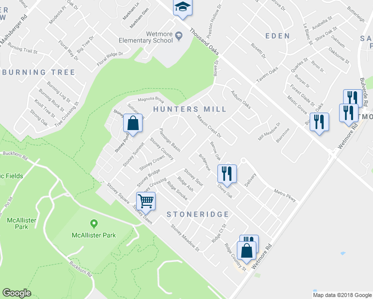 map of restaurants, bars, coffee shops, grocery stores, and more near 12210 Victory Palm in San Antonio