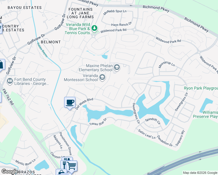 map of restaurants, bars, coffee shops, grocery stores, and more near 1414 Hudgins Pass in Booth
