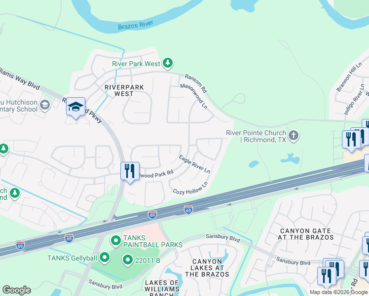 map of restaurants, bars, coffee shops, grocery stores, and more near 2014 Palmetto Glen Lane in Richmond