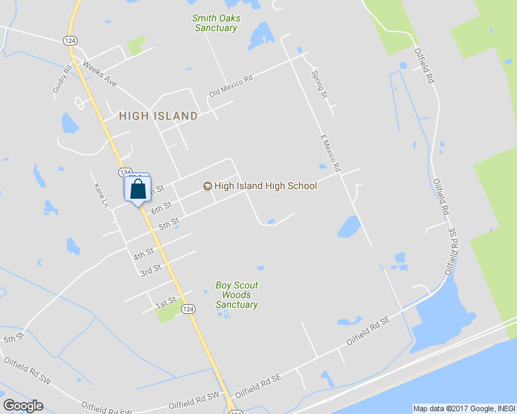 map of restaurants, bars, coffee shops, grocery stores, and more near 1212 High School Road in Bolivar Peninsula