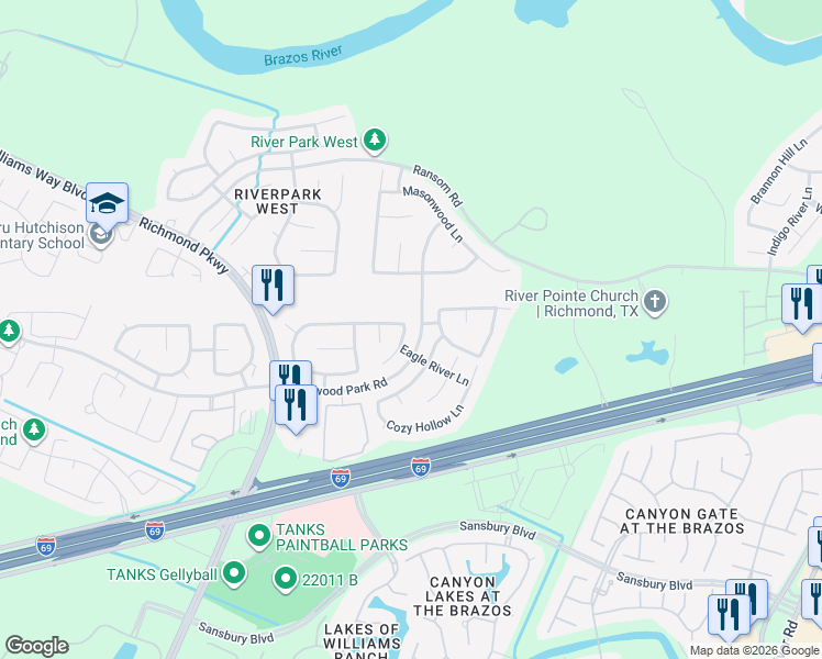 map of restaurants, bars, coffee shops, grocery stores, and more near 2014 Palmetto Glen Lane in Richmond
