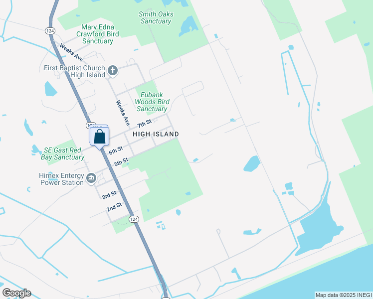 map of restaurants, bars, coffee shops, grocery stores, and more near 1212 High School Road in Bolivar Peninsula