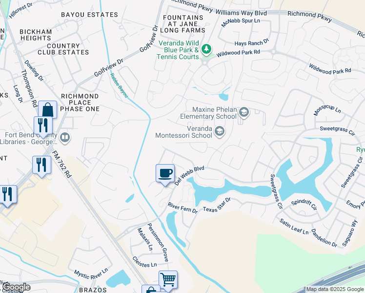 map of restaurants, bars, coffee shops, grocery stores, and more near 23823 Pullin Market Drive in Richmond