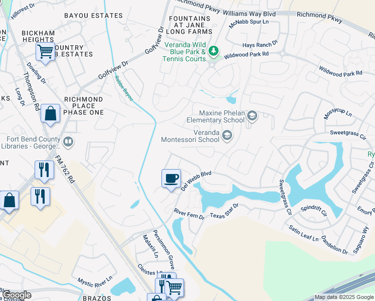 map of restaurants, bars, coffee shops, grocery stores, and more near 23823 Pullin Market Drive in Richmond