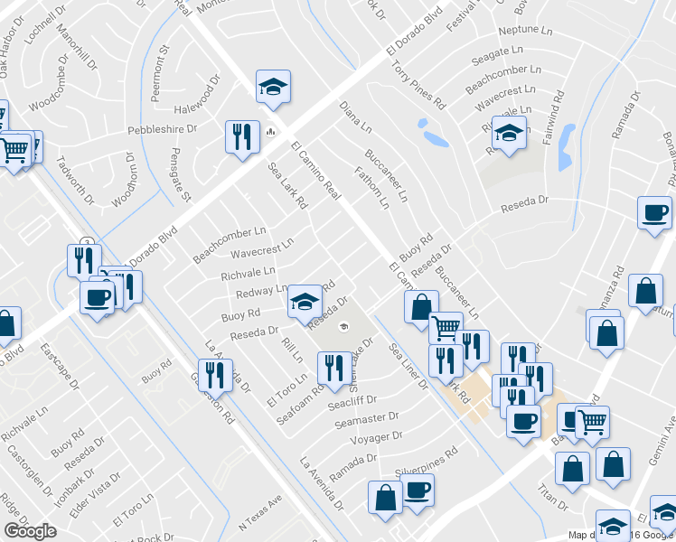 map of restaurants, bars, coffee shops, grocery stores, and more near 959 Buoy Road in Houston
