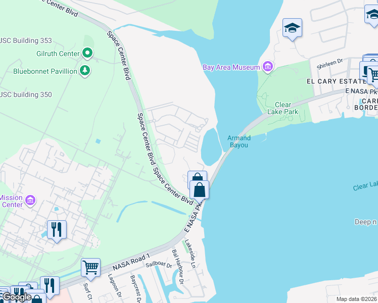 map of restaurants, bars, coffee shops, grocery stores, and more near 17 W Oaks Dr in Houston