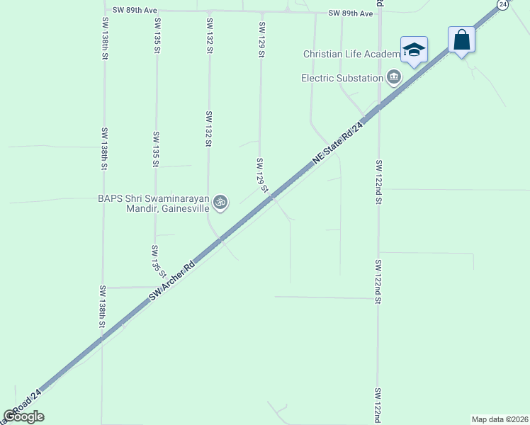 map of restaurants, bars, coffee shops, grocery stores, and more near 12928 Southwest Archer Road in Archer